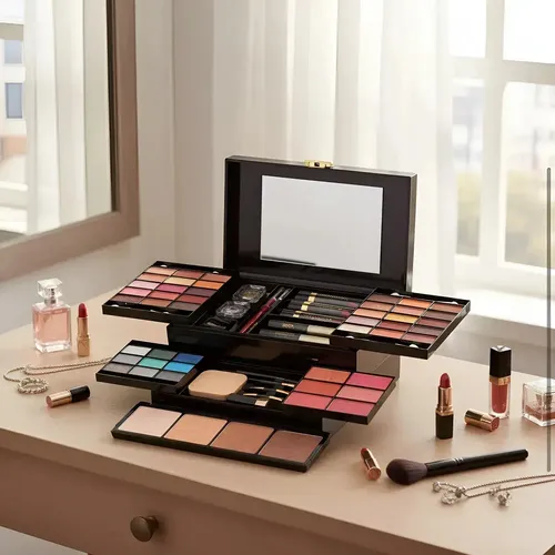 Kit De Maquillaje Profesional, Maleta De 6 Compartimentos