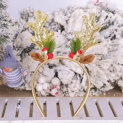 Cinta De Campanas Navidad Con Astas Brillantes Chica ,