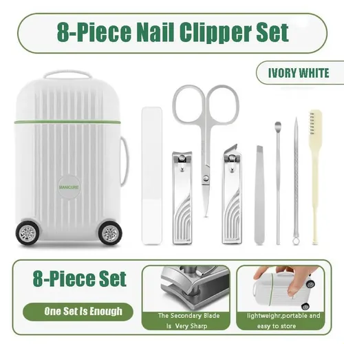 Set De Manicura De 8 Piezas En Mini Maleta, Uñas De Viaje.