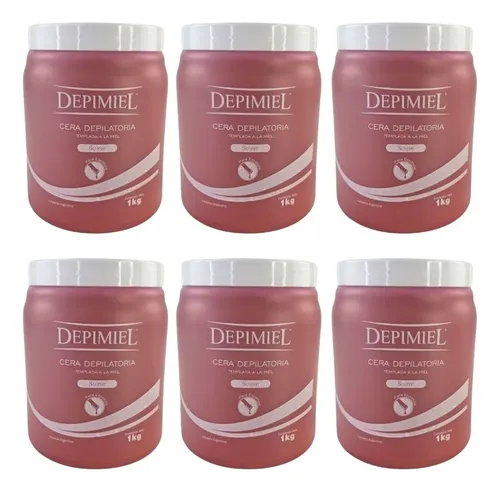 Kit X6 Ceras Depilatoria Templada Suave 1 Kg Depimiel