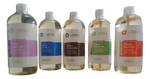 Kit Completo De Oleos Para Masajes 500ml Libra Cosmética