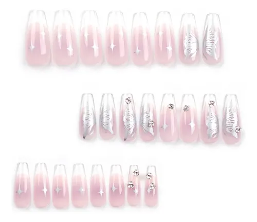 Nuevas Uñas Transparentes Rosas Para Llevar Puestas