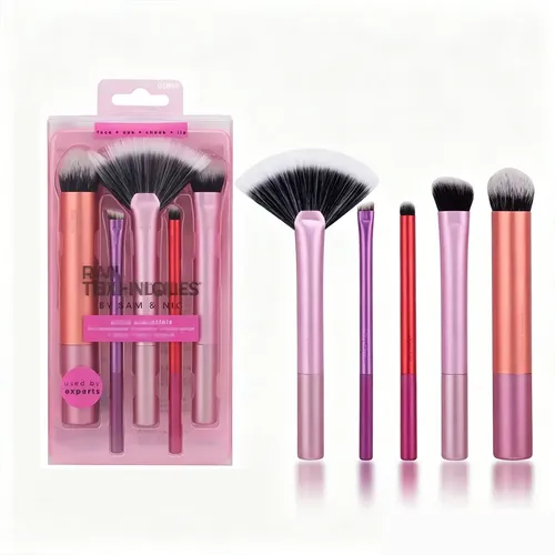 Set 5 Brochas De Maquillaje Para Rostro Y Ojos