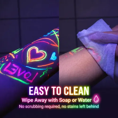 Pinturas Neon Marcadores Uv Fluorescentes Maquillaje 8 Pzs