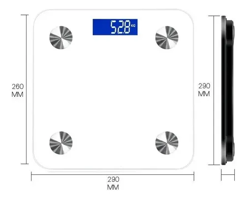 Bascula Inteligente Smart Bluetooth Masa Corporal Calidad Color Blanco
