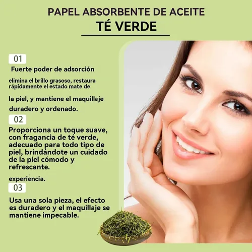 Papel Secante For Aceite De Té Verde Fresco (300 Unidades)