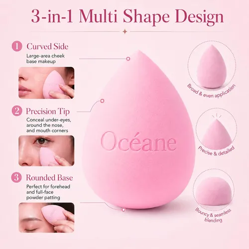 Set De 6 Esponjas De Maquillaje Océane Sin Látex Hd