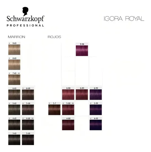 Tintura Igora Royal – Schwarzkopf 60g – Tono A Elección Tono 0.88