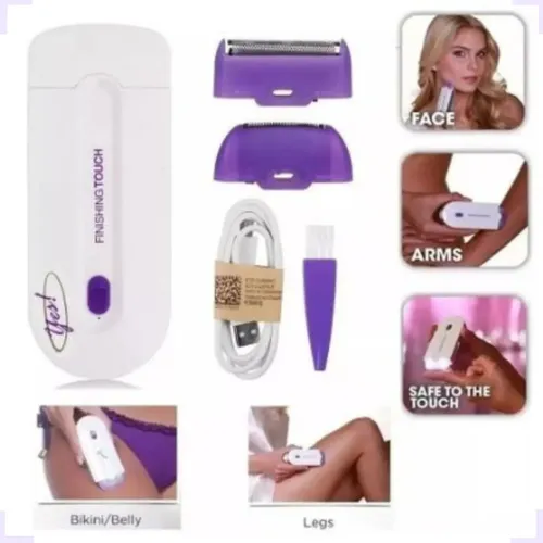 Depiladora Vello Corporal Recargable Removedor 2 Cabezales Color Blanco