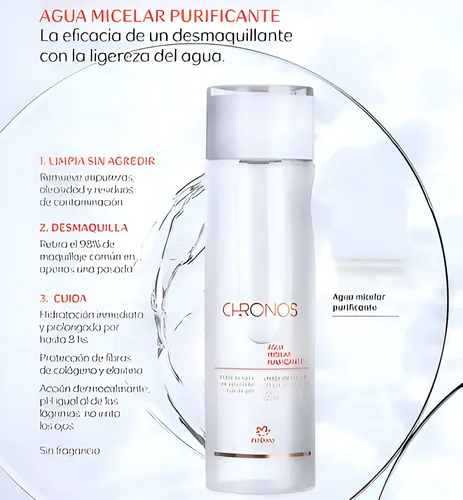 Mini Agua Micelar Demaquillante Suave Natura Chronos 55ml