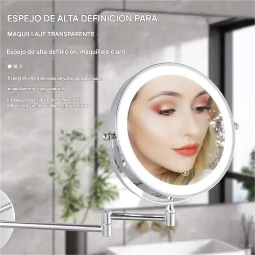 Espejo De Tocador Iluminado 8.5 Con Luz Regulable