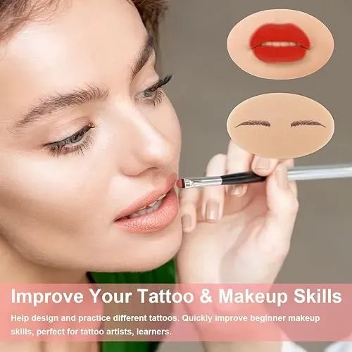 Tattoo Fake Lips 6pcs Tattoo Practice Lips 5d Silicone Lips