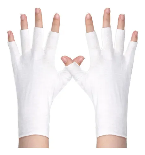 Guantes Blancos Sin Dedos De Algodón Hidratantes Y Cómodos