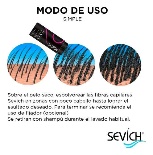 Fibras Capilares Sevich Recarga 25g Light Blonde Rubio Claro