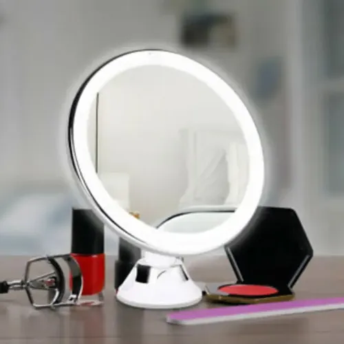 Espelho Led 360 Flexível 10x Aumento Ventosa Para
