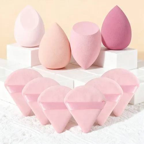 Esponjas Y Borlas Triangulares Para Maquillaje Líquido Y Pol