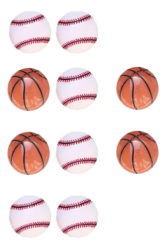 Pegatinas Para Uñas Con Forma De Bola Plana, 30 Unidades Basketball And Baseball