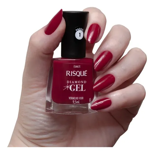 Esmalte Risque Diamond Gel 9,5ml Tonos Claro Blanco Camafeo