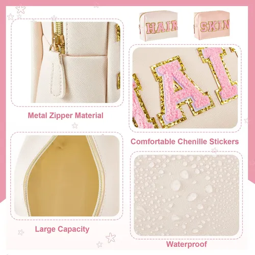 Bolsa De Maquillaje Patelai Preppy Patch De Piel Sintética I
