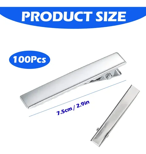 100 Pinzas Pico De Garza Planas 7,5 Cm