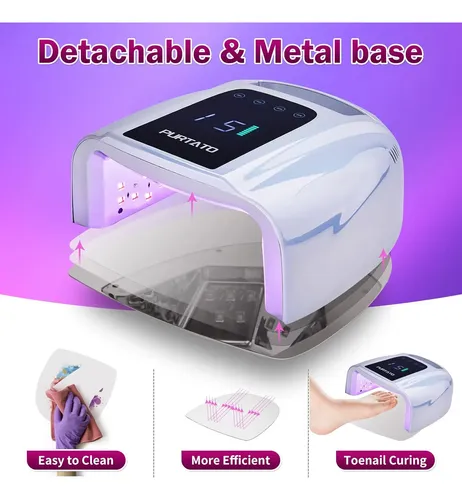Lámpara Uv Recargable Plata Profesional 96w Portátil