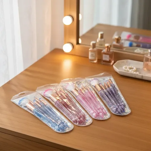 Set De Brochas Glitter X5 Maquillaje Profesional Facial Ojos