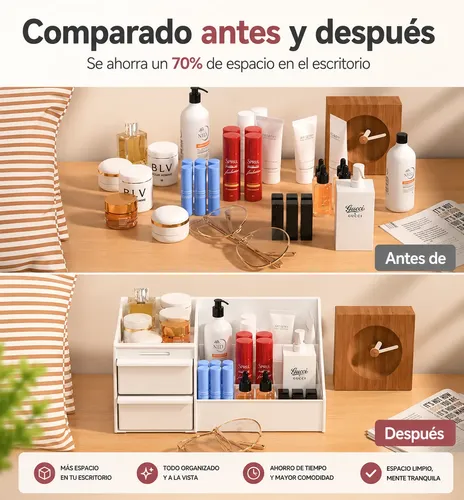 Organizador Exhibidor Cajones Para Cosmetico Maquillaje Baño