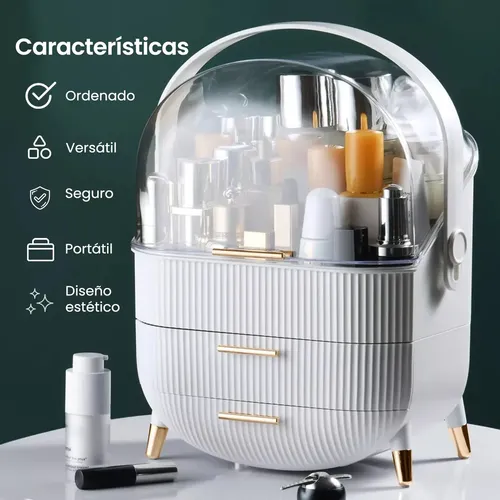 Raitot organizador de maquillaje portatil escritorio porta cosmetico color blanco