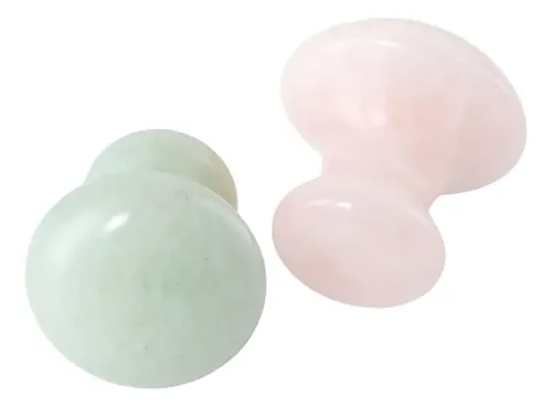 Set Gua Sha Y Rodillo Facial Jade Masajeador Rostro Cuello