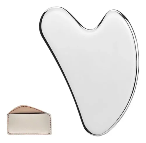 Gua Sha Facial Metal Plata Masajeador Piel Y Ojos