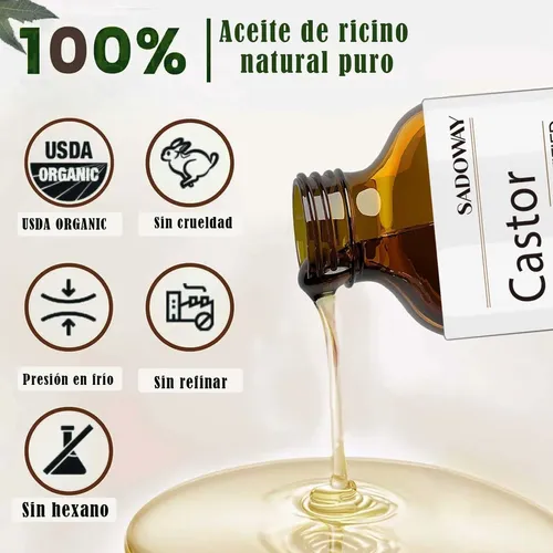 Aceite De Ricino Puro Prensado En Frío Para El Cuidado Personal