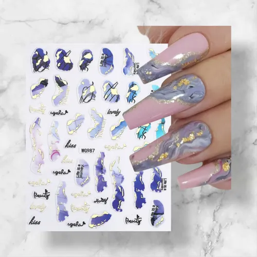 Stickers Para Uñas Efecto Ruso Por 7 Colores