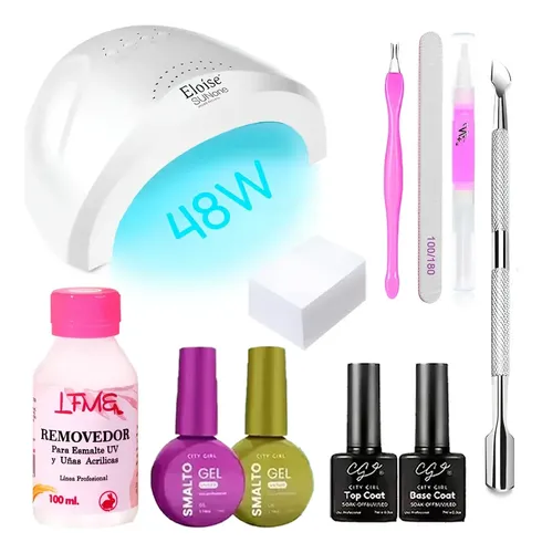 Kit Esmaltado Semipermanente Set Principiantes Cabina Uv Led