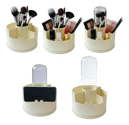Organizador Escritorio Maquillaje 4 Divisiones Giratorio 360