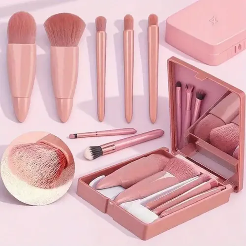 Set Compacto De Brochas De Maquillaje De Viaje Para Una Fáci