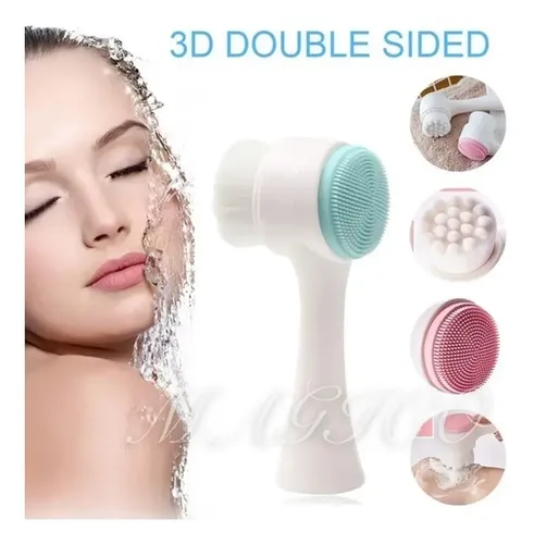 Cepillo Limpiador X3 Facial Doble Cara De Silicona Manual
