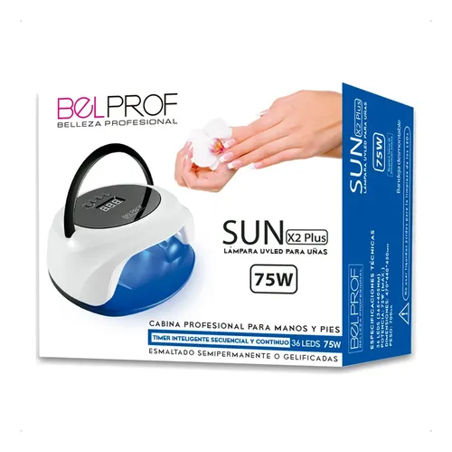 Cabina UV LED Belprof SUN X2 Plus 75W Blanco para Uñas con Temporizador