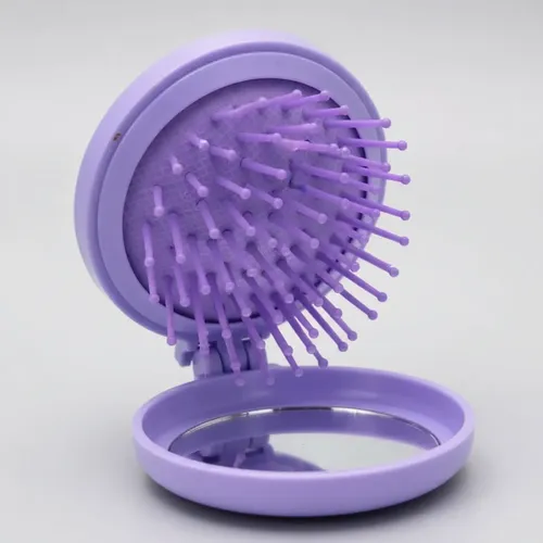 Cepillo De Pelo Y Espejo Plegable De Cartera