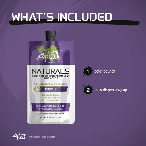 Tinte Para El Cabello Splat Naturals Purple 177 Ml
