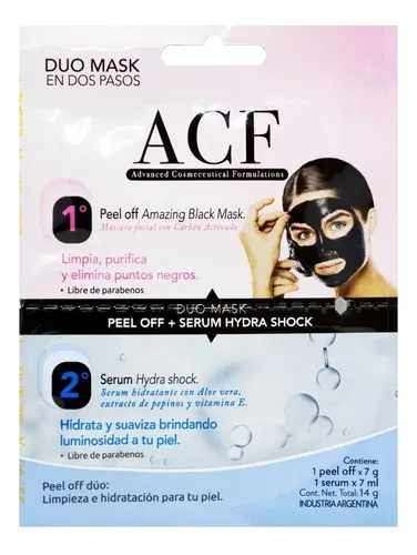 Mascarilla Facial Duo Peel Acf 7g Hidratante Todo Tipo Piel