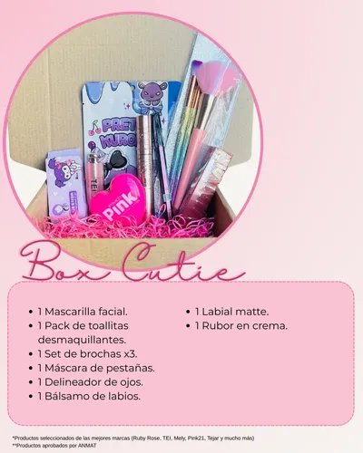 Combo Maquillaje Make Up Kit Completo Box 3 Cutie