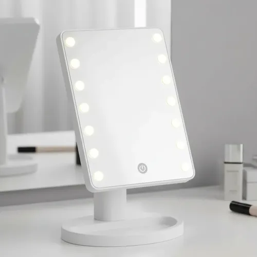 Espejo Para Maquillaje Con Luz Led Rectangular *