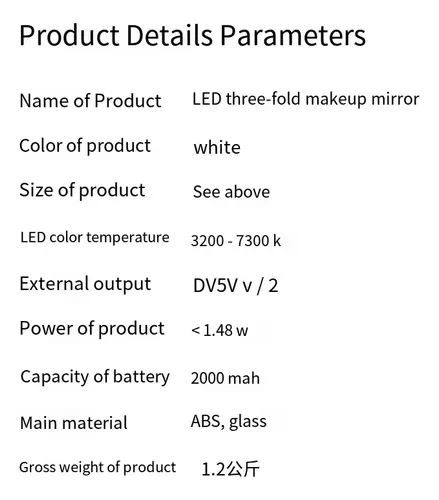 Espejo De Maquillaje Led Con Aumento 3x, Espejo De Carcasa C