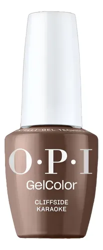 Opi Cliff Side Karaoke Gel Color, Semi Permanente Malibu. Marrón Oscuro