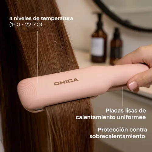 Planchita De Pelo Profesional Onica Alisadora De Cabello Color Rosa
