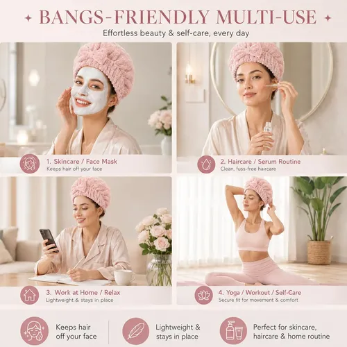 Turbante De Microfibra Para Secar El Cabello, Moño