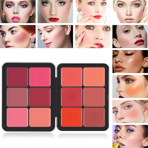 Paleta De Rubores En Crema 12 Colores Hosaily Mates