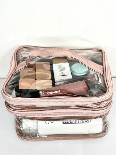 Neceser Maquillaje Doble Piso Transparente P2109
