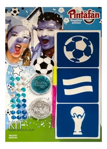 Kit Maquillaje de Fiesta Argentina 5 Piezas Hipoalergénico