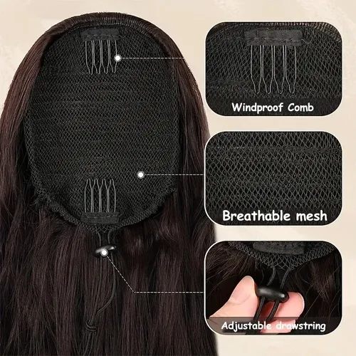 Extensión De Cabello Con Forma De Cola De Caballo Ondulada Y